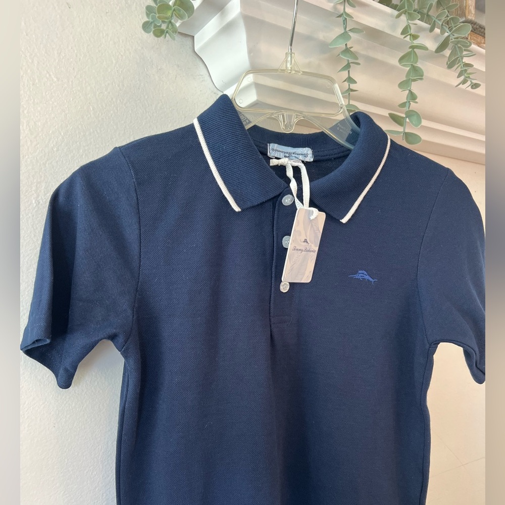 NWT TOMMY BAHAMA Boy’s Polo Shirt / Navy / Size: 10/12 - Picture 4 of 5